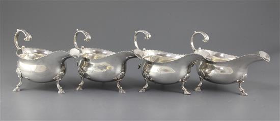 A set of four George III silver sauceboats by Thomas Shepherd, 27.5 oz.